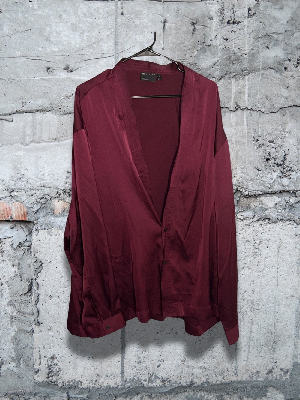 ASOS Men's Dress Shirt in Burgundy